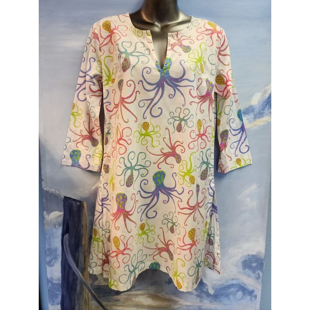 Gretchen Scott XS NEW Octopus Print Tunic Colorful $129